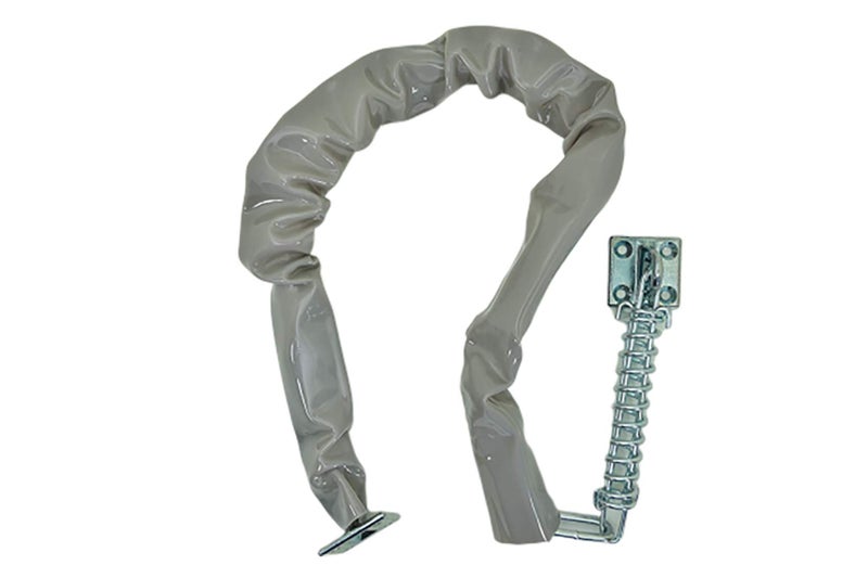 QCAA Heavy Duty Storm Door Chain Crash Steel Chain, 30" Length, Zinc Die Cast Base Zinc Plated, Steel Hook, Plastic Tube, 1 Pack - Image 1
